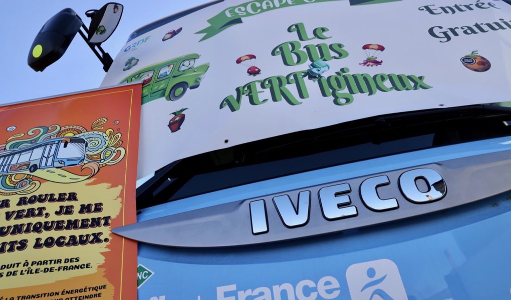 L'escape game Le Bus Vert'igineux, bus VBus IVECO roulant au BioGNV