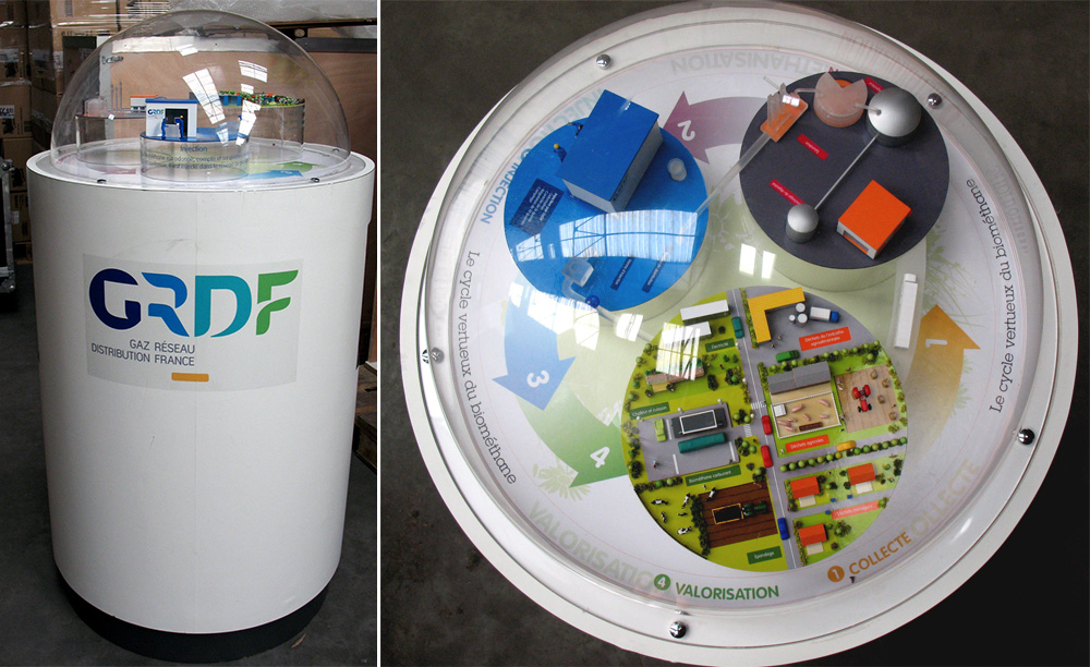 La maquette « Le cycle vertueux du biométhane » est à découvrir sur le stand GRDF du Festival de la Terre à Ableiges (Val-d’Oise), les 2 et 3 septembre 2023.